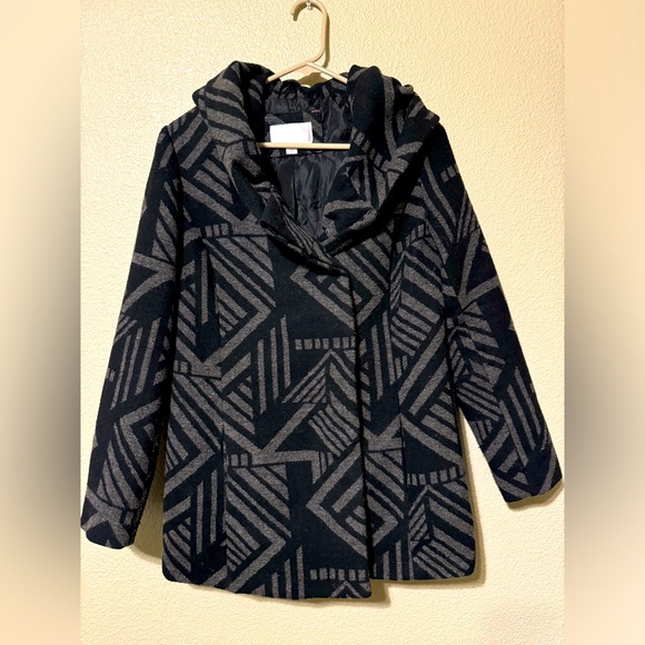 Aztec Hooded Pea Coat Women’s Medium - Picture 2 of 5